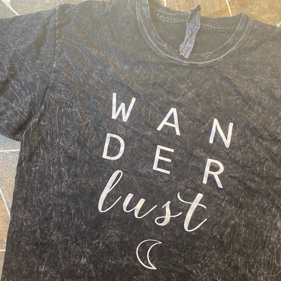 WanderLust Black Acid Wash Tee - Picture 2 of 6